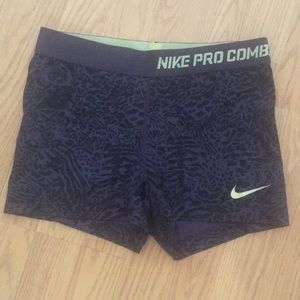nike pro leopard shorts